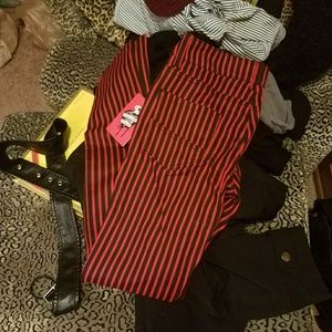 sz 30 ultra skinny black and ride striped jeans